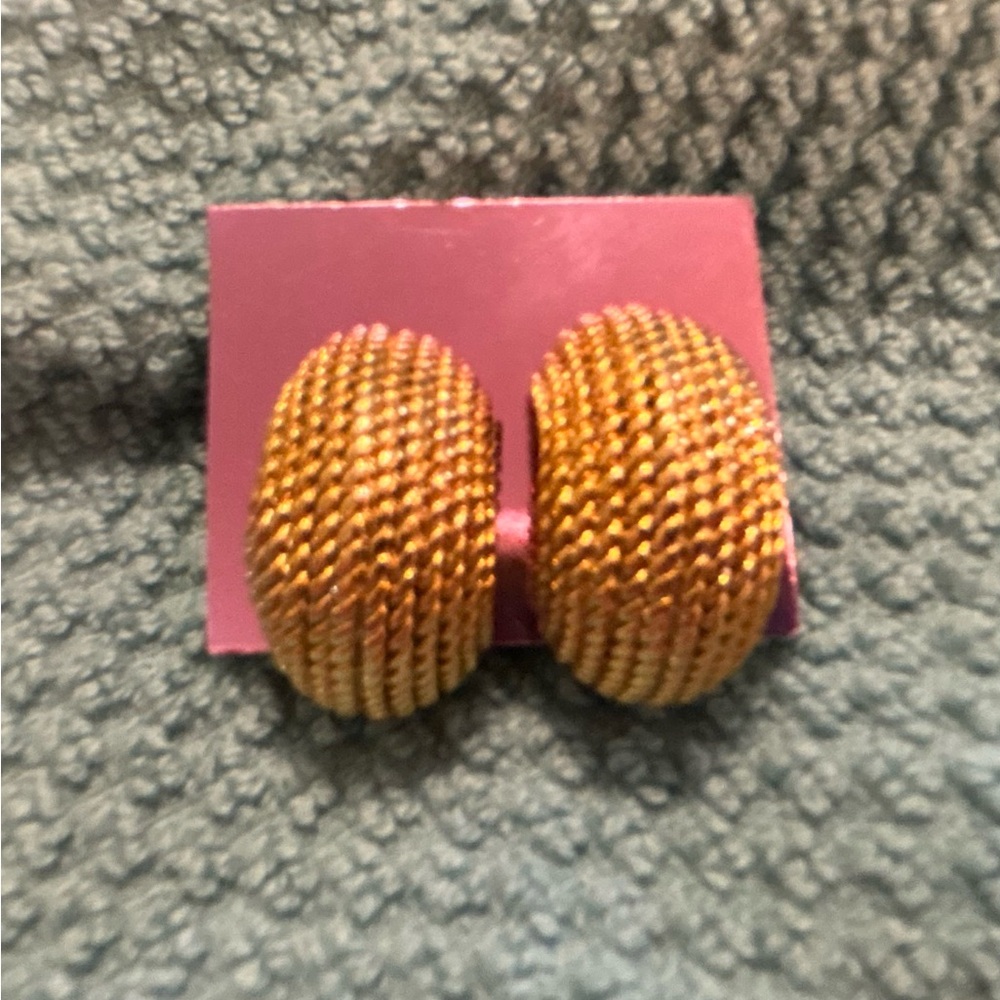 Chic Gold Textured Clip-On Earrings